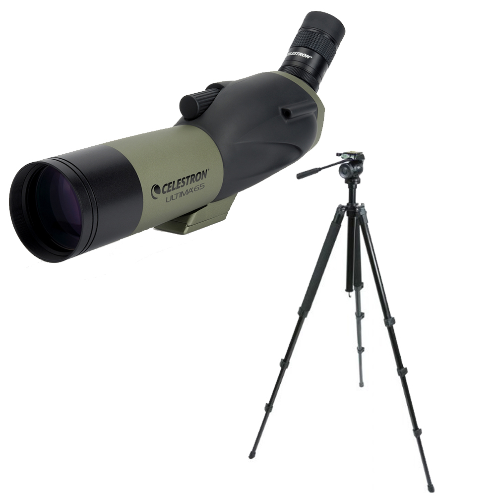 Celestron Ultima 65mm Spotting Scope with 1855x Eyepiece and TrailSeeker Tripod