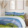 thumbnail image 6 of Ambesonne Mountain Duvet Cover Sets, Alps with Meadow Flora, 2-King, Green Blue, 6 of 7