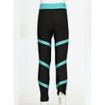 thumbnail image 6 of IEFIEL Girls Stripes Sports Pants Juniors Skating Cycling Pants Contrast Color Leggings Green 10, 6 of 7
