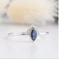 thumbnail image 2 of vylahjewellery Blue Marquise Diamond Ring for Women Plated Rose Gold Halo Engagement Ring Minimalist Vintage-Style Fine Jewelry Gift, 2 of 7