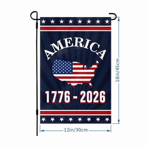 250 Anniversary USA Garden Flag, America 250th Anniversary Flag 1776-2026 Patriotic 250 Year Banner 4th of July Yard Sign Double-Sided Waterproof Garden Flag 12x18 Inch