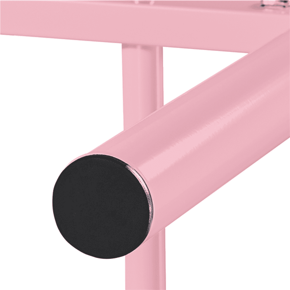 Yaheetech Metal Bed Frame with Spindle Headboard and Footboard,Twin,Pink