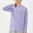 thumbnail image 2 of Babcutegg Long Sleeve Breathable Cotton T-Shirt for Kids – Unisex Casual Base Layer Top for Sports, Everyday Wear, and Layering Purple Size 4-5, 2 of 10