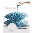 thumbnail image 4 of Pack of 2 Outdoor Pillow Covers, Farmhouse Aqua Dot Gradient Watercolor Waterproof Square Throw Pillowcase Cushion Decorative Pillow Covers for Couch Patio Tent, 16x16 in, 4 of 6