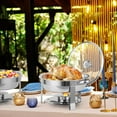 thumbnail image 3 of Chafing Dish Buffet Set 2 Pack 5 QT, Stainless Steel Round Chafing Dishes for Buffet With Lid Holder & Glass Lid, Buffet Servers and Warmers for Parties, Wedding, Camping, Dinner, Gold, 3 of 8