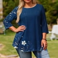 thumbnail image 2 of FDGIU ‌‌‌Women's Plus Size Long Sleeve Shirts - Casual Loose Fit Flare Swing Tunic Tops with Ruffle Hem for Spring, 2 of 5