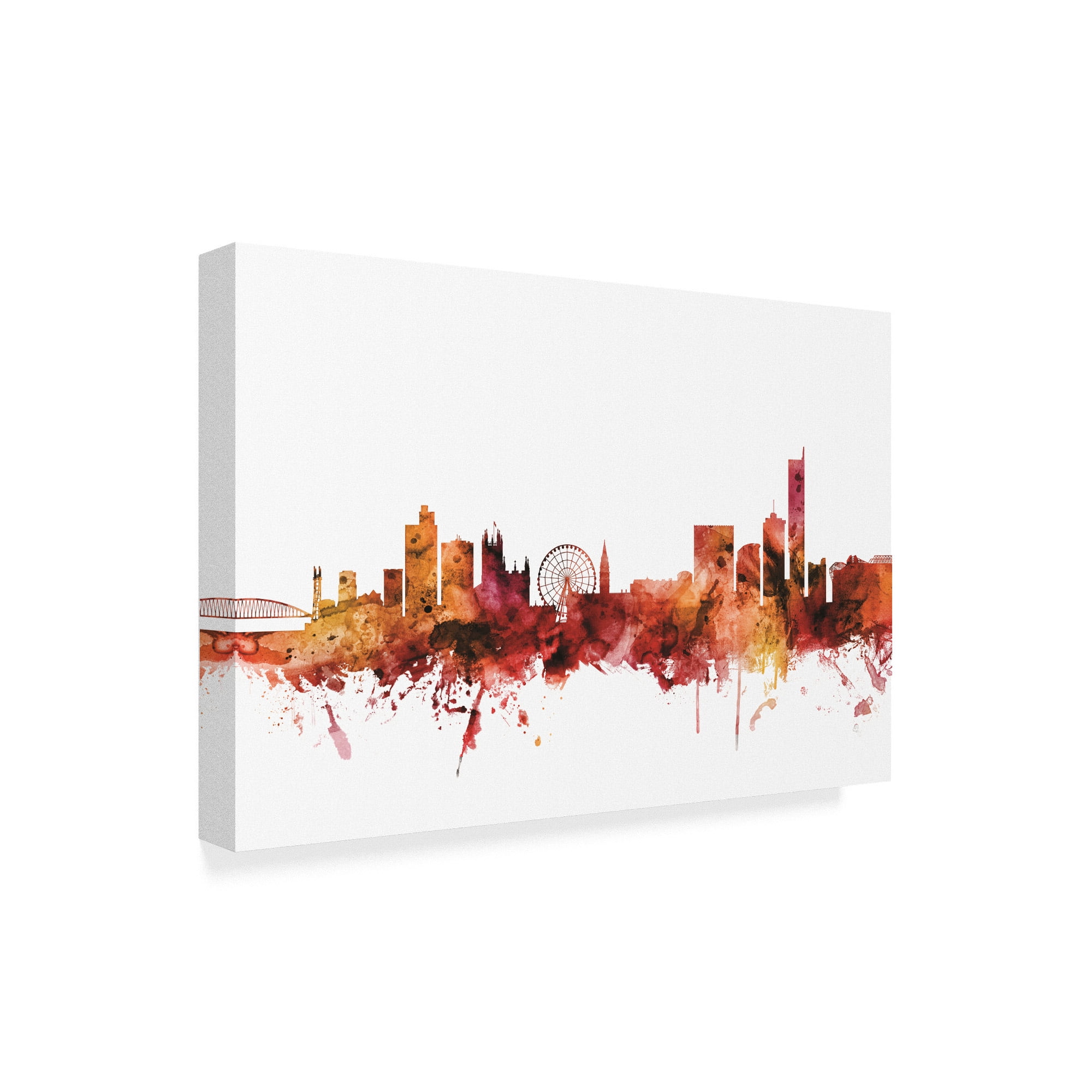 Trademark Fine Art 'Manchester England Skyline Red II' Canvas Art by Michael Tompsett