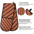 thumbnail image 2 of Yayeee Double Oven Mitt Kitchen Heat Resistant Baking 35" x7" Quilted Cotton Glove, Red Stripes Pattern, 2 of 6