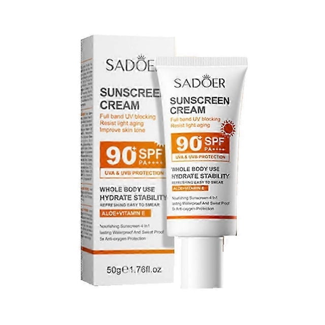 Protector solar SADOER Spf 90+ para rostro, uso en todo el cuerpo, protector solar, resistente a los rayos UV, bloqueador solar reparador, loción protectora solar facial