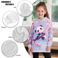 thumbnail image 6 of Xoenoiee Panda Cherry Blossom Print Long Hoodies for Girls Pullover Hoodie Dress Teenagers Lightweight Soft Sweatshirt Tops Graphic Activewear Pullover with Pocket, 7-8 Years, 6 of 7