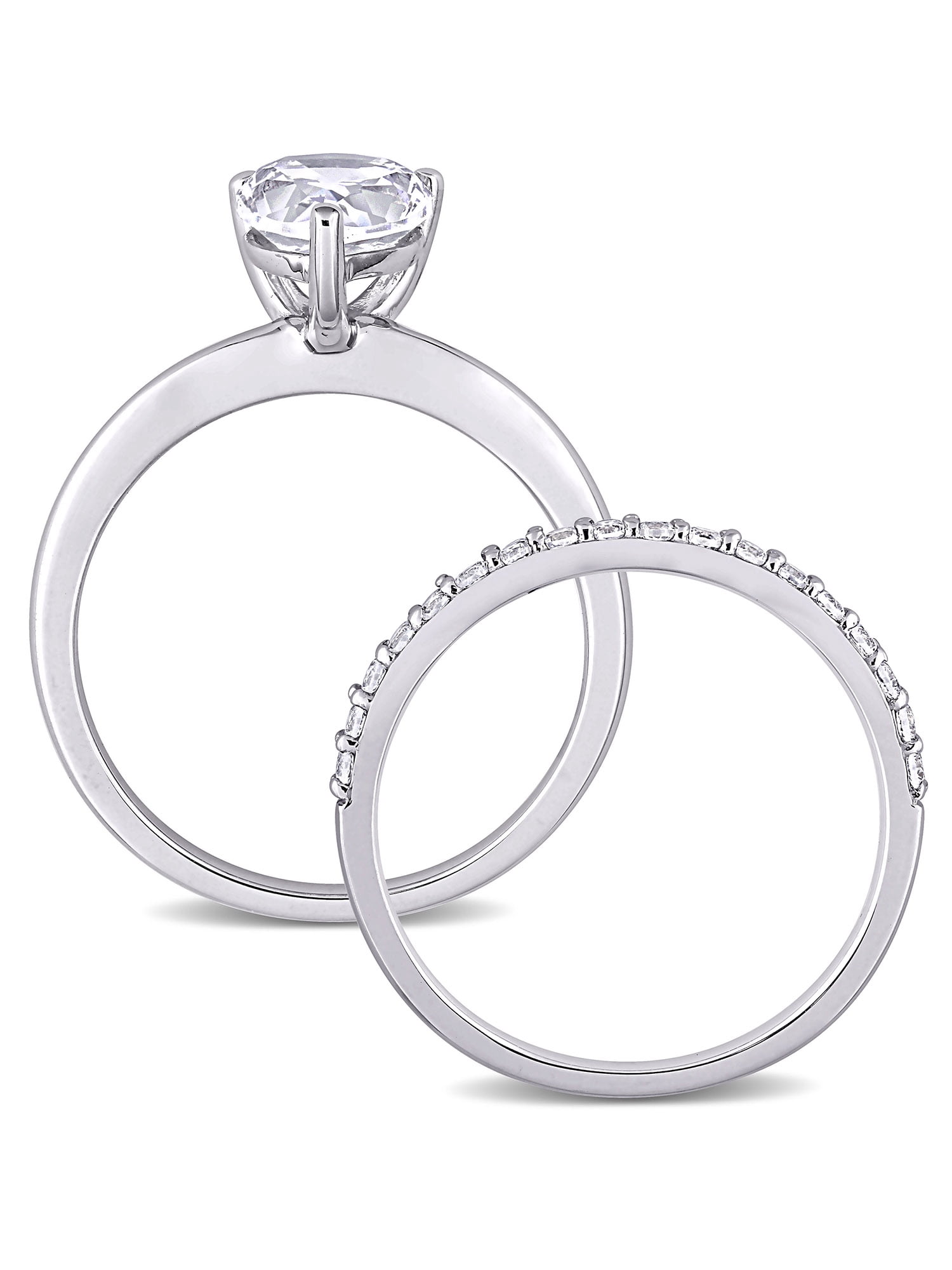 Everly Women's Sapphire 10k White Gold Bridal Set