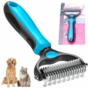 BESTCROF Pet Grooming Brush Dematting Comb Rake for Dogs Dematting Tool for Cats, Double Sided Undercoat Rake for Mats Tangles Removing