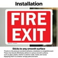 thumbnail image 3 of (2 Pack) Fire Exit Sign (white text on red background) OSHA Sign 5 Inch X 3.5 Inch Vinyl Label Decal Sticker Weather Resistant, UV Protected for Workplace, Business, and Construction, 3 of 7
