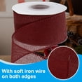 thumbnail image 4 of Uxcell Burlap Wired Ribbon Natural Jute Wired Edge Ribbons Solid Rustic Ribbon with Iron Wire for Crafts Gift Wrapping Dark Red 2 in, 4 of 6