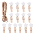 thumbnail image 1 of 100pcs 3.5cm Wood Clip Clamp Photo Mini Clip Star Shape Message Note Memo Clip (White), 1 of 8