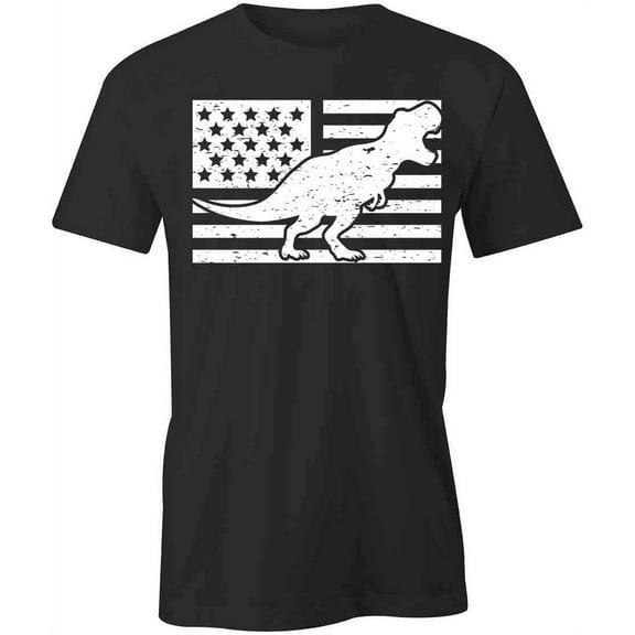 American Dinosaur T-Shirt | Patriotic American Black Tee Gift