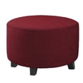 thumbnail image 1 of Moyic Funda para reposapiés redonda elástica y elástica, fácil de limpiar e instalar, funda otomana elástica Decoración del hogar Vino rojo, 1 of 6