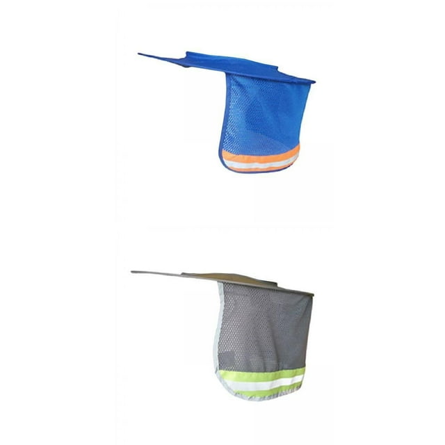 2 piezas de sombrero duro parasol protector de cuello cubierta de capucha de seguridad de visibilidad reflectante sombrero duro visera de ala com Sunnimix Parasol de casco duro
