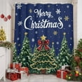 thumbnail image 2 of Merry Christmas Shower Curtains for Bathroom, Fantasy Xmas Trees Stars Winter Snowflakes Navy Blue Waterproof Fabric Shower Curtain for Bathroom Bathtub Decoration, Machine Washable, 54x"78", 2 of 9