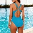 thumbnail image 7 of YTCAMLO Cheeky Bathing Suits for Women Fashion O Ring Deep V Neck High Waisted Swim Suit Ruched One Piece Swimsuits Cut Out Beachwear, Sky Blue L, 7 of 7
