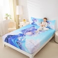 thumbnail image 4 of Feelyou Japanese Anime Girl Full Size Sheets, Cherry Blossoms Floral Bed Sheets, 4-Piece, 4 of 7