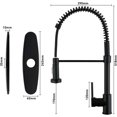 thumbnail image 4 of Kitchen Faucet with Pull Down Sprayer Commercial Solid Brass Kitchen Sink Faucet Single Handle Lever Spring Kitchen Faucet Matte Black Matte Black, 4 of 5