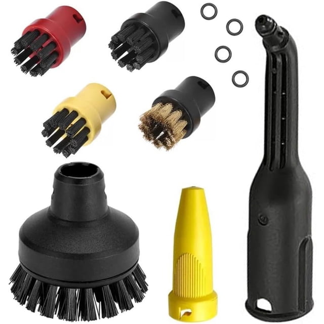 ANCLLO Steam Accessories Kits for Karaher SC1 SC2 SC3 SC4 SC5 Round Brush Set and Steam Cleaner Powerful Nozzle