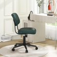 thumbnail image 3 of Home Office Leisure Chair w/ 5 Swivel Casters, Ergonomic Mid-back Swivel Task Chair w/Sturdy Steel Base, Retro Design PU Leather Armless Task Chair for Home & Office, Easy Assembly, 3 of 10