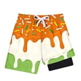 thumbnail image 4 of Elara Kids Ice Cream Print Athletic Shorts – Unisex Summer Active Shorts for Boys & Girls, Lightweight Play Shorts Ages 2-14 Orange 130, 4 of 4