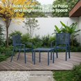 thumbnail image 5 of Bezseller 3 Piece Patio Bistro Set, Outdoor Steel Furniture Set, Stackable Modern Conversation Sets for Balcony Garden Deck Patio w/2 Chairs 1 Table, Peacock Blue, 5 of 6