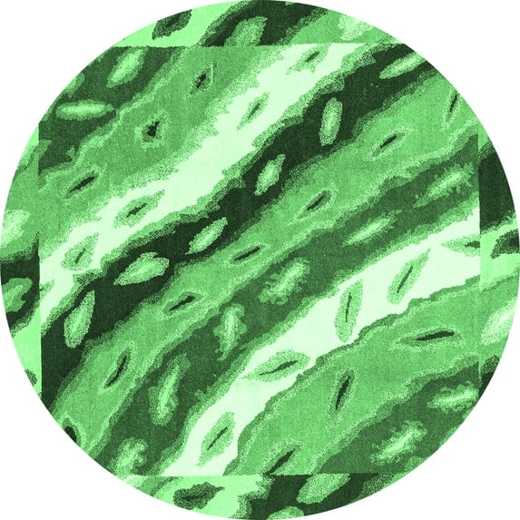 Ahgly Company Indoor Round Animal Emerald Green Modern Area Rugs, 6' Round