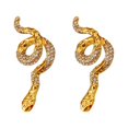 thumbnail image 1 of Retro Style Snake Earrings Accessory Dazzling Snake Earrings Gold Alloy Comfortable Ear Studs Ornament for Long Wear, 1 of 5