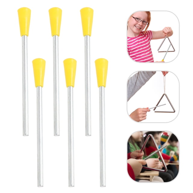 OULII 10 Pcs Bâtons de Percussion en Fer Triangulaires Durables pour Activités Éducatives Musicales et Instruments de Musique