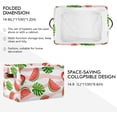 thumbnail image 3 of Watermelons and Tropical Palm Leaaves Square Storage Basket Storage Bins Canvas Storage Organizer Closet Shelf Organizer for Home Office, 1 Pc, 3 of 7