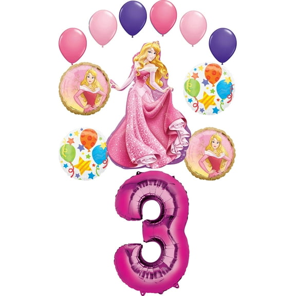 Sleeping Beauty Party Supplies Princess 3rd Birthday Balloon Bouquet Decorations