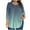 Mint Green, variant on CHGBMOK Womens 3/4 Sleeve Blouses Gradient Crew Neck T Shirts Casual Pleated Tops Curved Hem Going Out Outfit