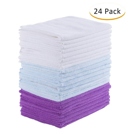 Absorbent Microfiber Terry (Microfiber Wash Cloth Towel,Multi-Use High Absorbent Kitchen Dish Cloths Towels,24 Pack 12