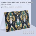 thumbnail image 3 of Yayeee Toggle Light Switch Wall Plate 2-Gang 4.56"x4.48" Decorative Outlet Cover, Green Peacock Pattern, 3 of 7