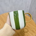 thumbnail image 2 of Juego de 3 Tazas de cerámicas con franjas color amarillo, verde y rojo, 450 ml, 2 of 10