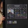 thumbnail image 2 of HLONK A4 Magnetic Monthly Planner Board with 6 Whiteboard Pens - Transparent Acrylic Refrigerator Message Board for Organizing  Goal Setting & Decoration  Includes Colorful Monthly Labels, 2 of 7