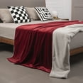 thumbnail image 5 of Mellowdy Faux Rabbit Fur Twin/Full Blanket (Burgundy, 60x80 inches) - Luxury, Silky, Fluffy Throw, 5 of 9
