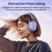 Bluetooth Headphones Over Ear, 65Hrs Playtime Wireless Headphones,Bass Boosted by 90%,Lightweight Headset with Deep Bass, Clear Call with 4 Noise Cancelling Mics,Low Latency for Travel Work Cellphone