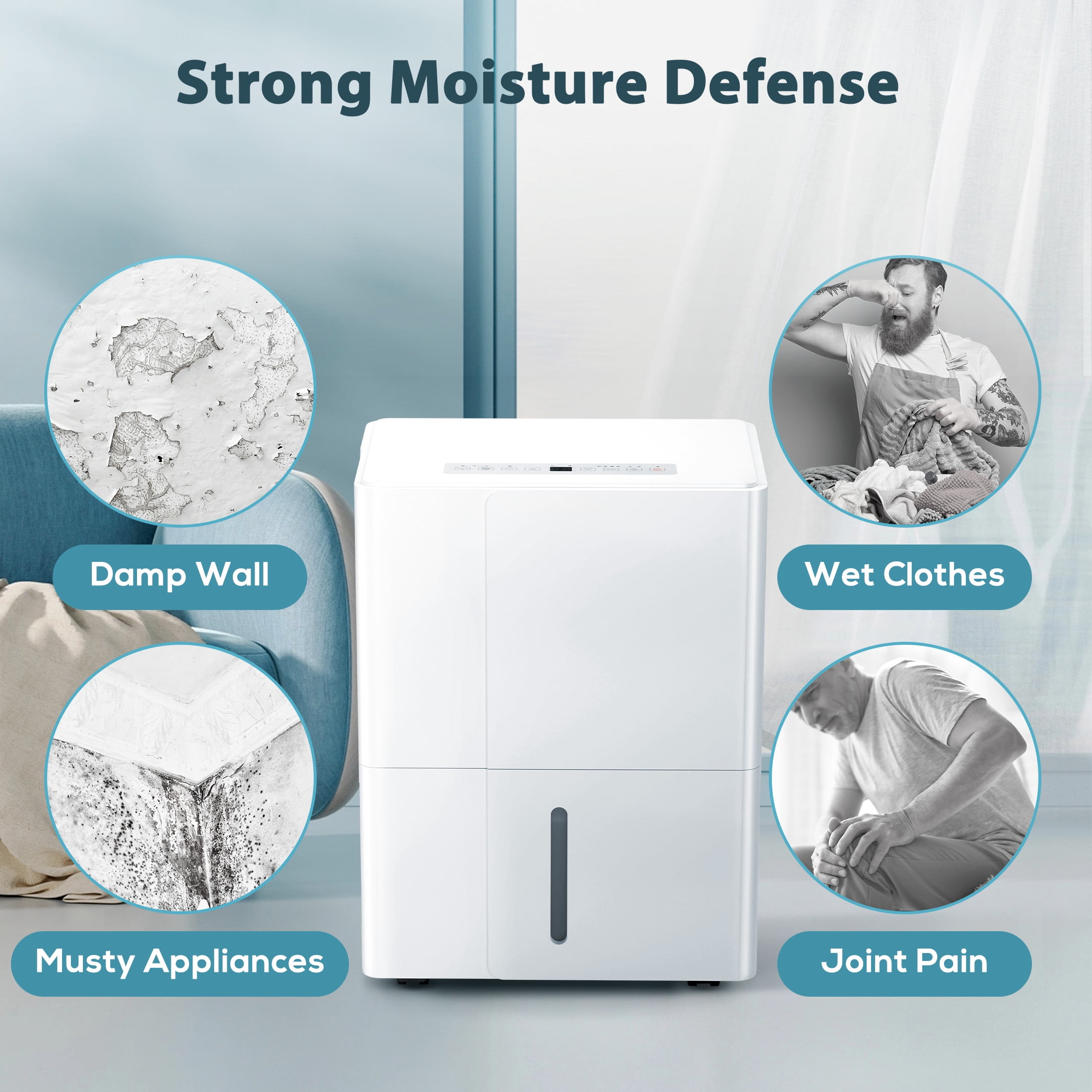 Auseo22 Pint Dehumidifier, 1000 Sq.Ft Coverage Area, 24H Timer & Sleep Mode, Filter Cleaning, Basement/Bedroom