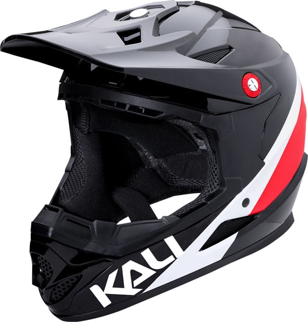 Kali Protectives Zoka Youth Helmet Pinner Gloss Black//Red//White Youth LG