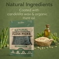 thumbnail image 3 of Biodegradable Floss Picks | 50 Count (1 Pack) | Mint Flavor, Candelilla Wax | Sustainable & Reusable | Vegan & Cruelty-Free | Bamboo Floss Picks, Bamboo Toothpicks, 3 of 9