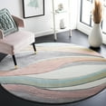 thumbnail image 2 of SAFAVIEH Hollywood Dalton Abstract Area Rug, Grey/Pink, 6'7" x 6'7" Round, 2 of 11