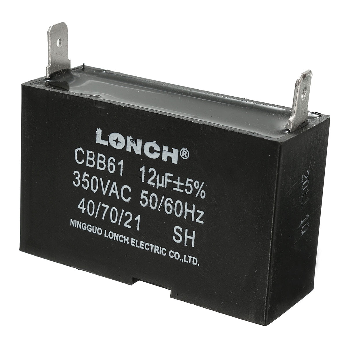 12uF Generator Capacitor Black Generator CBB61 12uF 50/60Hz 350VAC Fan Motor US Capacitors