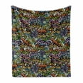 thumbnail image 1 of Hip Hop Soft Flannel Fleece Throw Blanket, Grafitti Style Background Ghetto Street Lifestyle Expressive Concept, Cozy Plush for Indoor and Outdoor Use, 50" x 70", Multicolor, by Ambesonne, 1 of 6