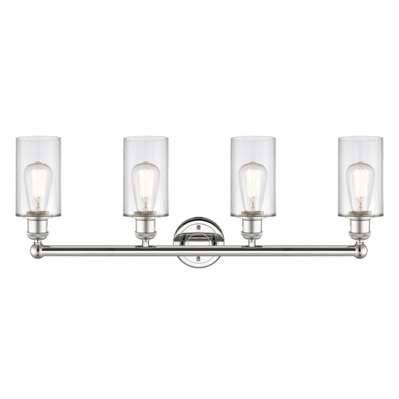 616-4W-PN-G802 Innovations Lighting Clymer - 4 Light Bath Vanity In Modern Style-11.38 Inches Tall and 30.88 Inches Wide-Polished Nickel Finish-Clear