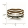 thumbnail image 2 of Titanium Flat Band Brown Enamel Flat 8mm Polished Band Ring Size 9 Ring for Women and Men, 2 of 2